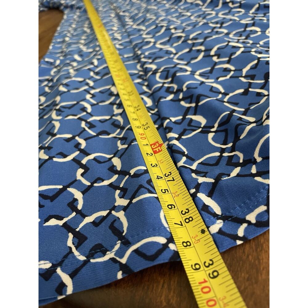 Chaps Ralph Lauren Blue Geometric Sheath Women Dress Preppy Office Casual Large - Picture 6 of 9